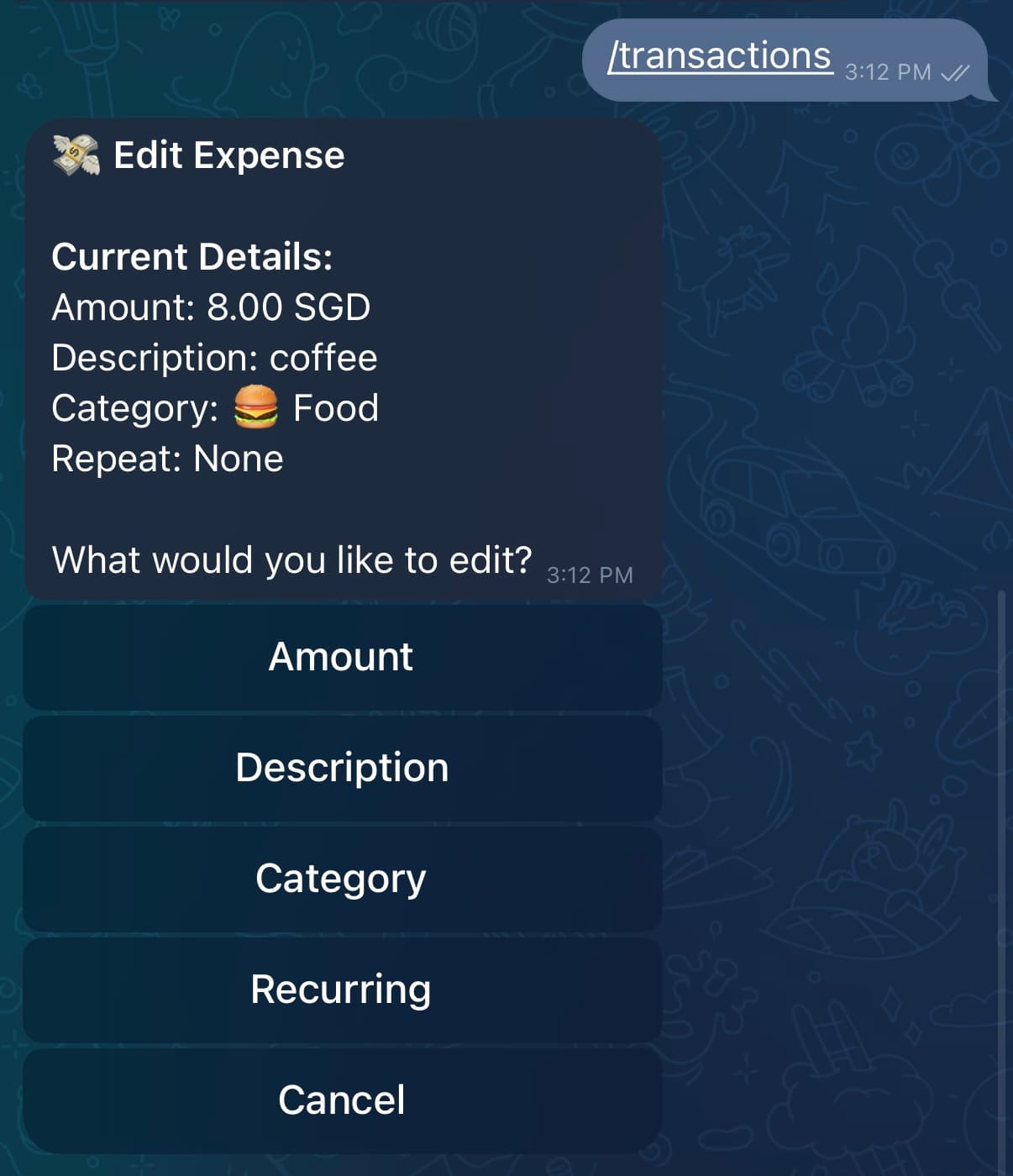 Option 2: Make an existing transaction recurring